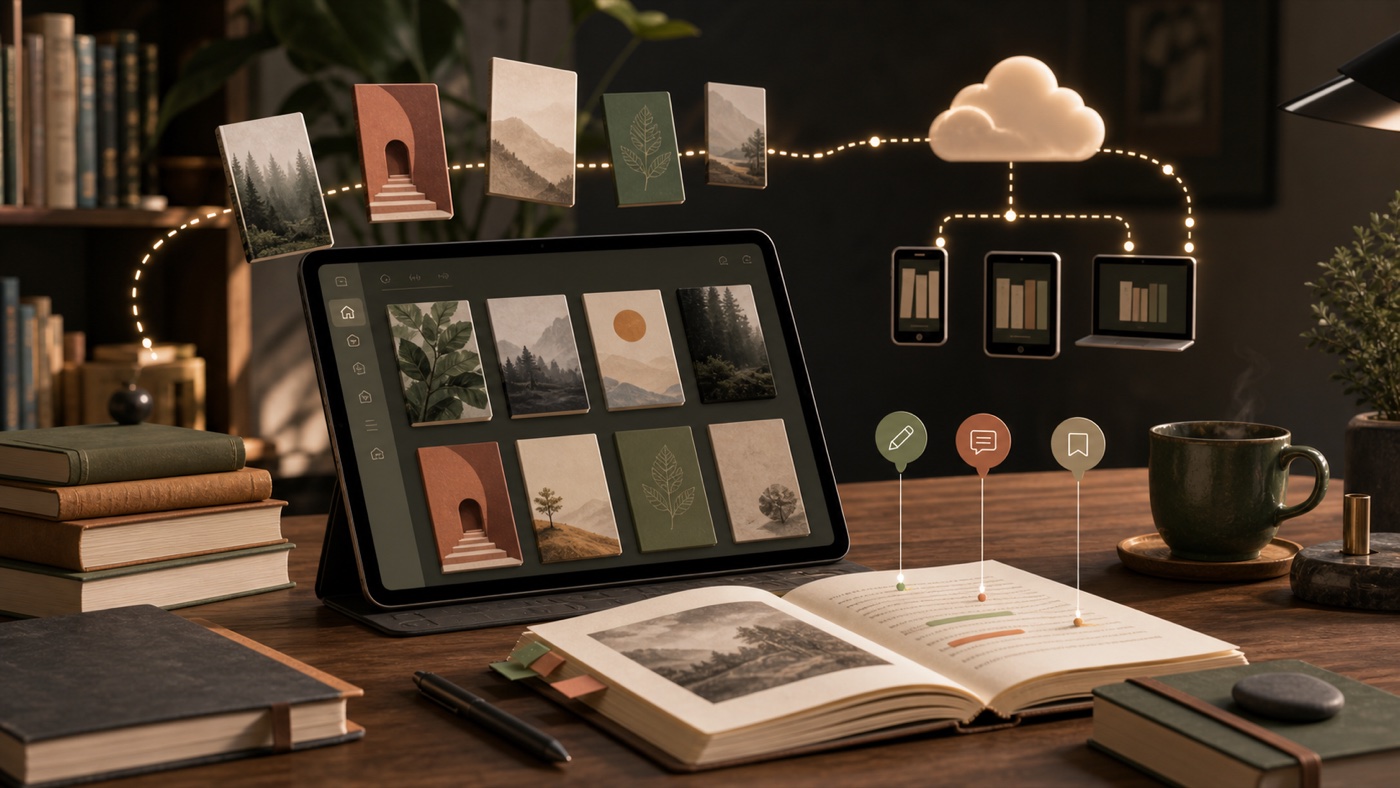Offline-First digitale Bibliothek mit Lese-, Anmerkungs- und Synchronisierungswerkzeugen